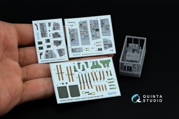 Quinta Studio QD+48058 Tornado F.3 3D-Printed &amp; coloured Interior on decal paper (Revell) (with 3D-printed resin parts) 1/48