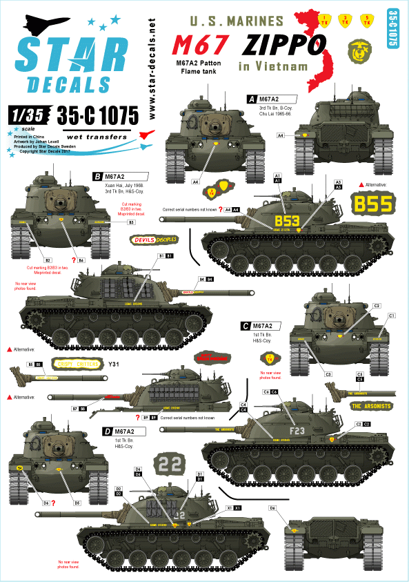 Star Decals 35-C1075 M67 Zippo 1/35