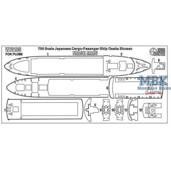 Wood Hunter W70185 Japanese Ship Brasil Maru (Fujimi 43299) 1/700