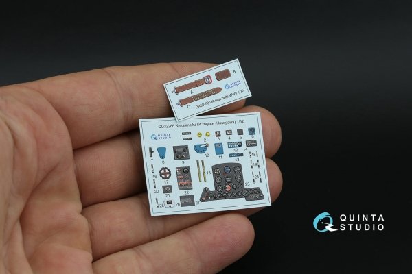 Quinta Studio QD32266 Nakajima Ki-84 Hayate 3D-Printed &amp; coloured Interior on decal paper (Hasegawa) 1/32