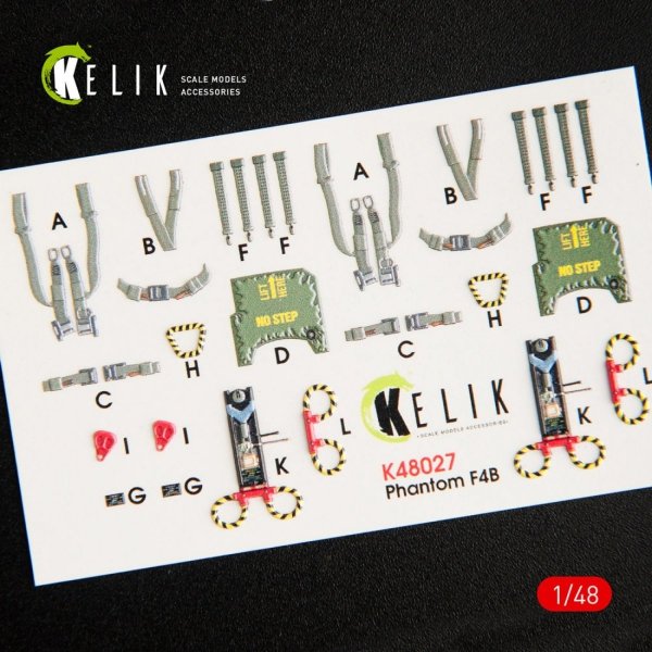 KELIK K48027 F-4B INTERIOR 3D DECALS FOR TAMIYA KIT 1/48