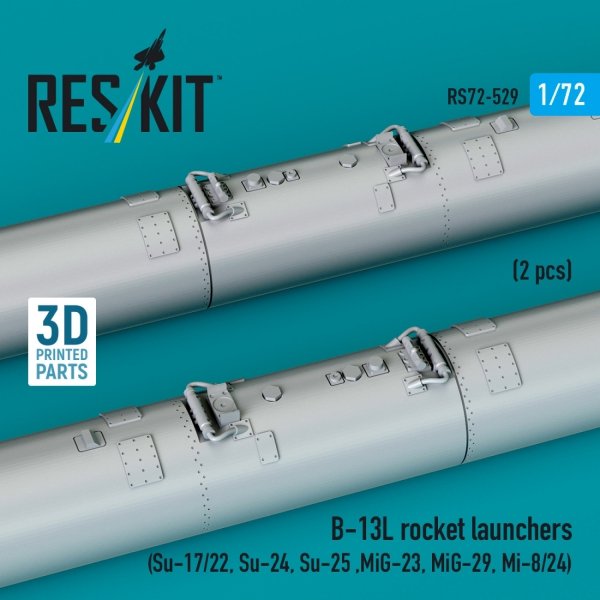 RESKIT RS72-0529 B-13L rocket launchers (2 pcs) (3D Printed) 1/72