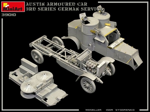 Miniart 39010 AUSTIN ARMOURED CAR 3rd SERIES: GERMAN, AUSTRO-HUNGARIAN, FINNISH SERVICE. INTERIOR KIT 1/35