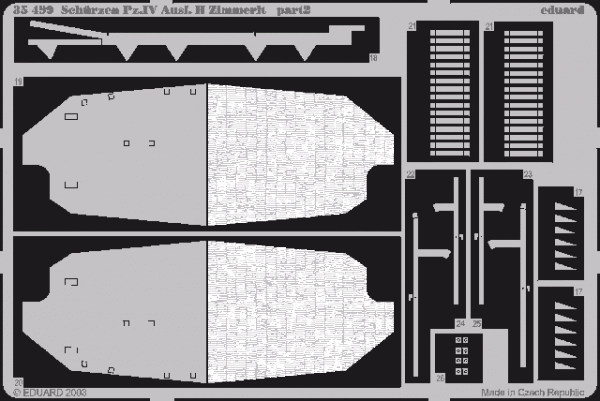 Eduard 35499 Schürzen Pz. IV Ausf. H Zimmerit  1:35 Tamiya