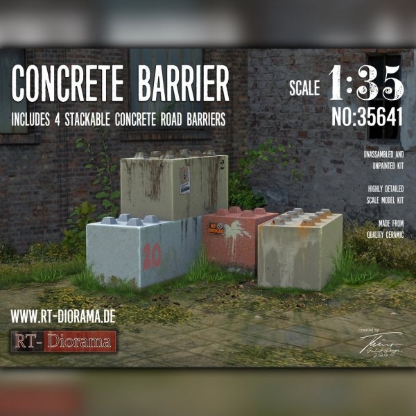 RT-Diorama 35641-K Concrete Barrier (4pcs.) 1/35