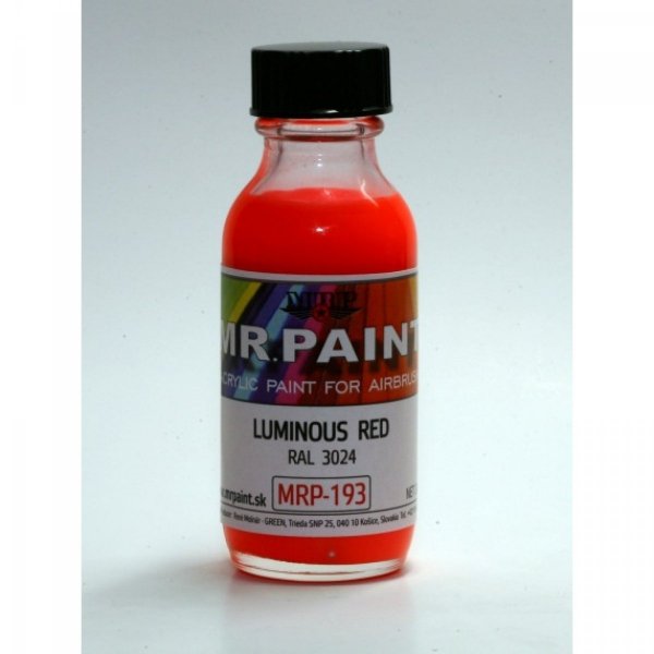 MR. Paint MRP-193 LUMINOUS RED RAL 3024 30ml