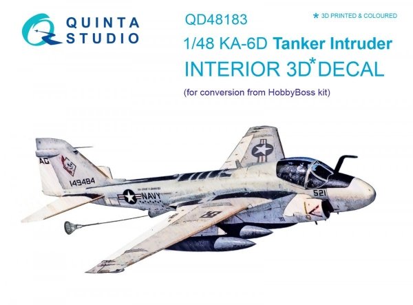 Quinta Studio QD48183 KA-6D Intruder 3D-Printed &amp; coloured Interior on decal paper (for conversion from HobbyBoss kit) 1/48