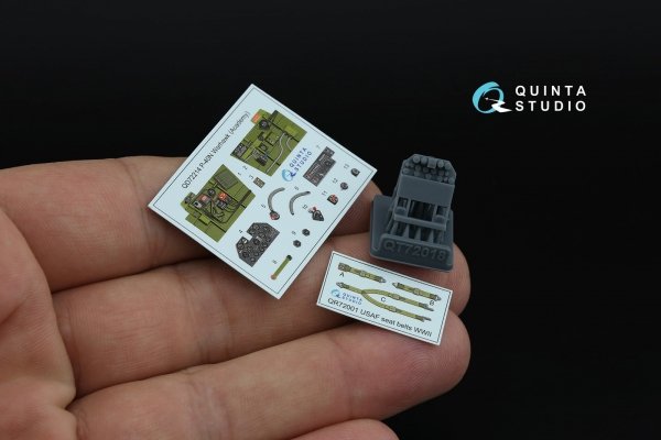 Quinta Studio QD+72214 P-40N Warhawk 3D-Printed &amp; coloured Interior on decal paper (Academy) (with 3D-printed resin parts) 1/72