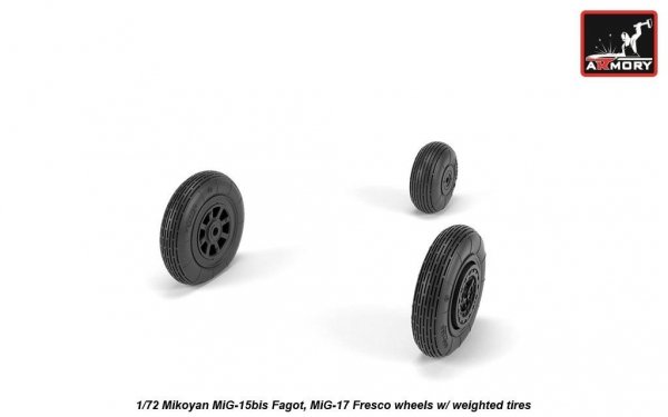 Armory Models AW72054 Mikoyan MiG-15bis Fagot (late) / MiG-17 Fresco wheels w/ weighted tires 1/72