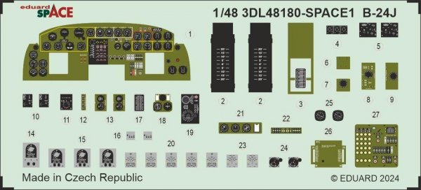 Eduard 3DL48180 B-24J SPACE HOBBY BOSS 1/48