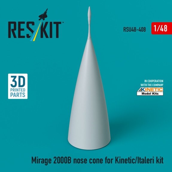 RESKIT RSU48-0408 Mirage 2000B nose cone for Kinetic/Italeri kit (3D Printed) 1/48