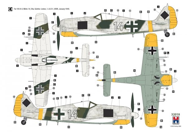 Hobby 2000 32018 Focke-Wulf Fw 190 A-6 Eastern Front (HASEGAWA + CARTOGRAF + MASKI ) 1/32