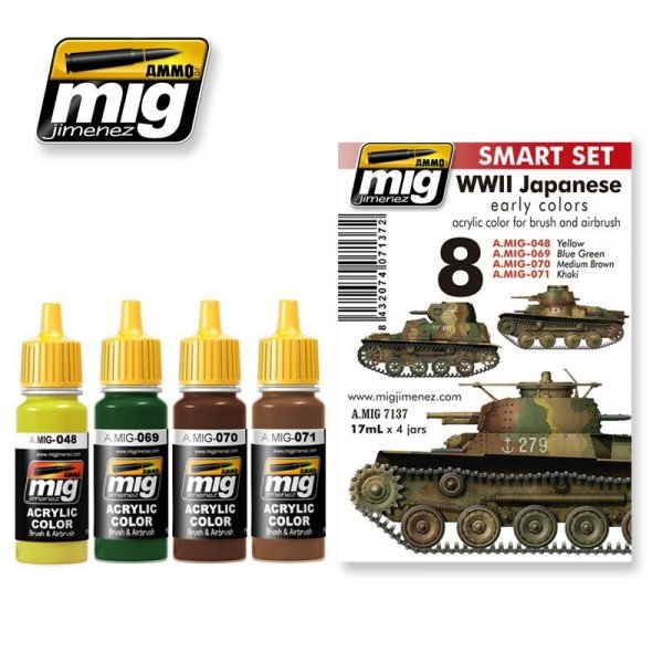 AMMO of Mig Jimenez 7137 WW II JAPANESE AFV EARLY COLORS (4x17ml)