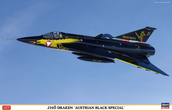 Hasegawa 07565 J35Ö Draken Austrian Black Special 1/48