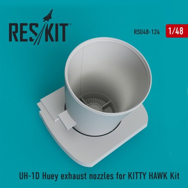 RESKIT RSU48-0124 UH-1D Huey exhaust nozzles for Kitty Hawk kit 1/48