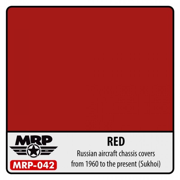MR. Paint MRP-042 Red Chassis Covers SU-27, SU-35, SU-37 30ml