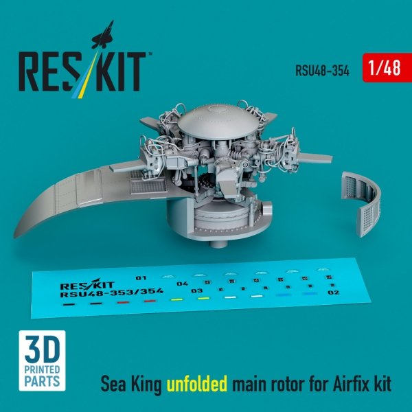 RESKIT RSU48-0354 Sea King unfolded main rotor for Airfix kit (3D printed) (1/48)