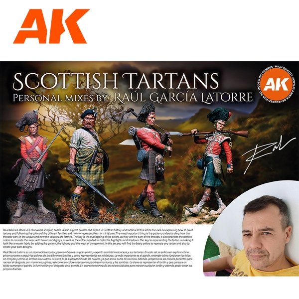 AK Interactive AK11766 SIGNATURE SET – RAÚL GARCÍA LATORRE – SCOTTISH TARTANS PAINT SET 18x17 ml
