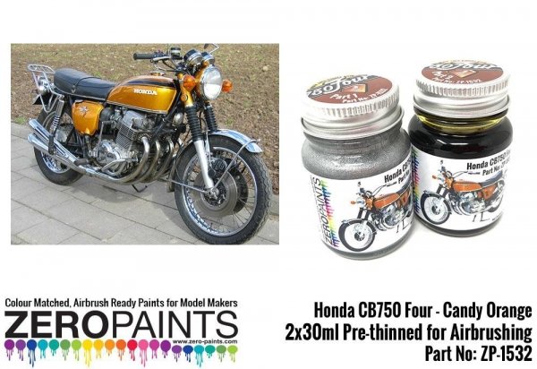 Zero Paints ZP-1532 Honda CB750 Four - Candy Orange Paint Set 2x30ml