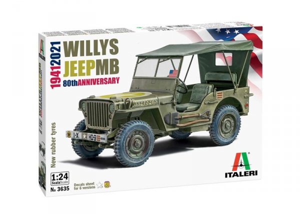 Italeri 3635 Willys Jeep MB 80th Anniversary 1941-2021 1/24