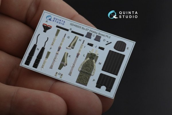 Quinta Studio QD48203 Su-27 3D-Printed &amp; coloured Interior on decal paper ( Hobby Boss ) 1/48