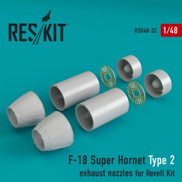 RESKIT RSU48-0032 F-18 Super Hornet Type 2 exhaust nozzles for Revell kit 1/48
