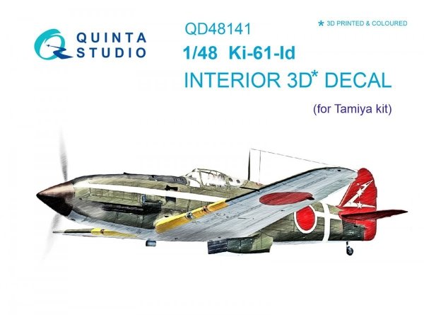 Quinta Studio QD48141 Ki-61-Id 3D-Printed &amp; coloured Interior on decal paper (Tamiya) 1/48