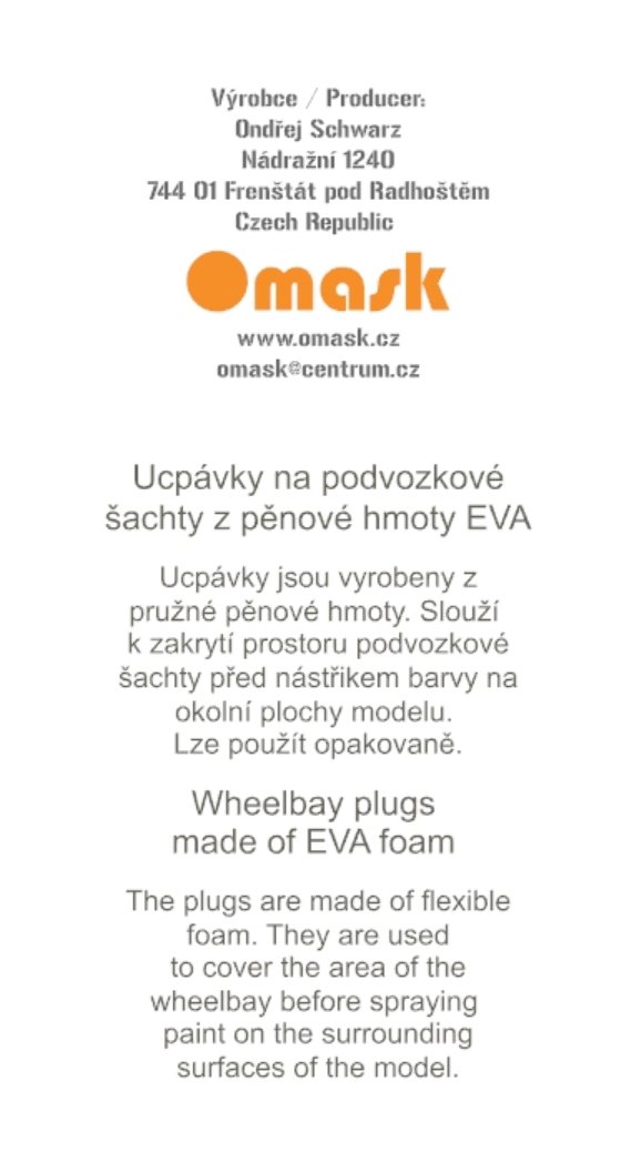 Omask 74801 Bf 109 F/G/K wheel bay plugs (for Eduard) 1/48