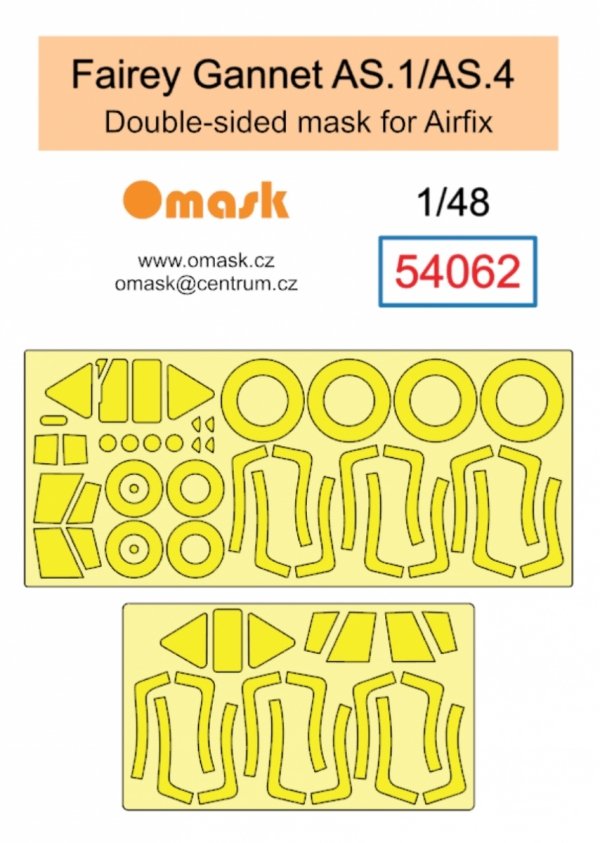 Omask 54062 Fairey Gannet AS.1/AS.4 double-sided mask (for Airfix) 1/48