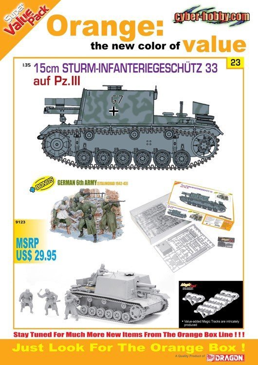 Cyber Hobby 9123 15cm Sturm-Infanteriegeschutz 33 Ausf. Pz III w/ German 6th Army Stalingrad 1942/43 (1:35)