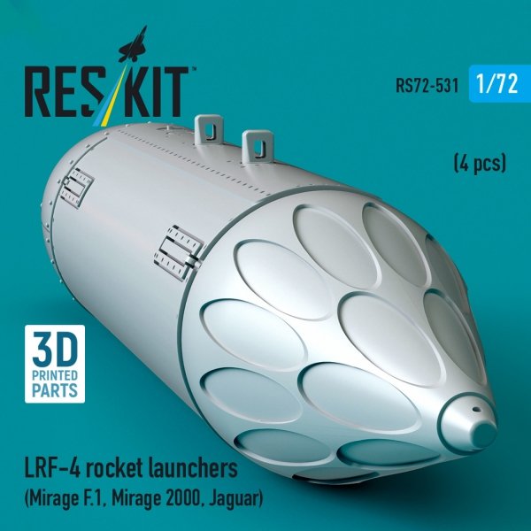 RESKIT RS72-0531 LRF-4 rocket launchers (4 pcs) (3D Printed) 1/72