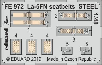 Eduard FE972 La-5FN seatbelts STEEL 1/48 ZVEZDA