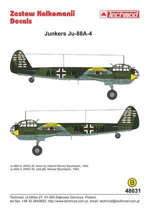 Techmod 48031 - Junkers Ju 88A-4 (1:48)