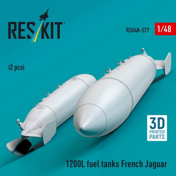 RESKIT RSU48-0577 1200 L fuel tanks French Jaguar (2 pcs) (3D Printed) (1/48)