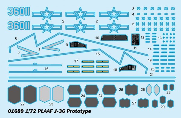 Trumpeter 01689 PLAAF J-36 Prototype 1/72