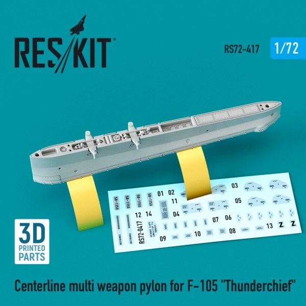 RESKIT RS72-0417 CENTERLINE MULTI WEAPON PYLON FOR F-105 &quot;THUNDERCHIEF&quot; (3D PRINTED) 1/72