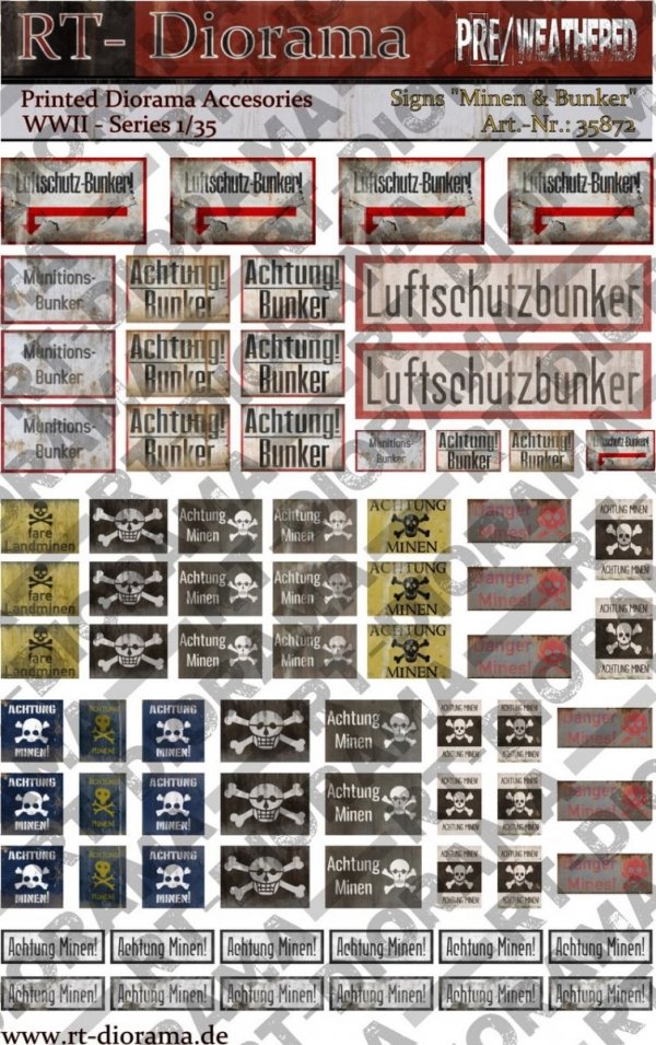 RT-Diorama 35872 Printed Accessories: &quot;Achtung Minen&quot; 1/35