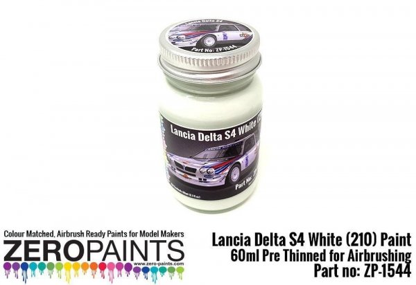 Zero Paints ZP-1544 Lancia Delta S4 Rally 1986 Monte Carlo Rally White (210) Paint 60ml