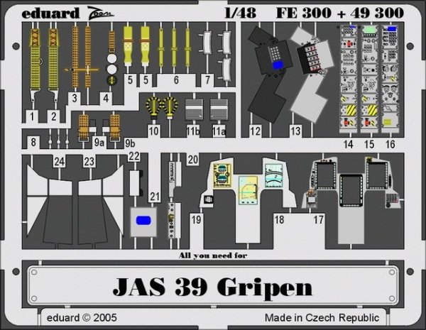 Eduard FE300 JAS-39 Gripen 1/48 Italeri