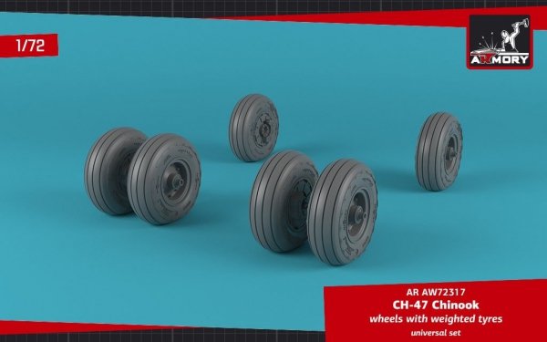 Armory Models AW72317 CH-47 Chinook wheels w/ weighted tires 1/72