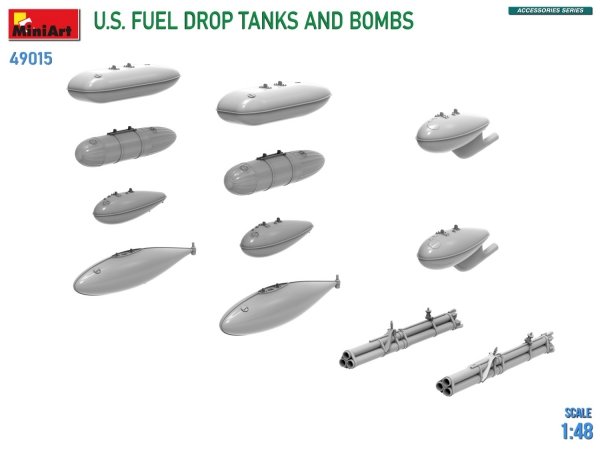 MiniArt 49015 U.S. FUEL DROP TANKS AND BOMBS 1/48