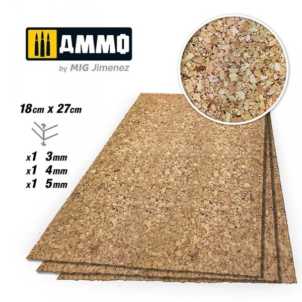 AMMO of Mig Jimenez 8846 Create Cork Thick Grain 3/4/5 mm