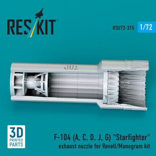 RESKIT RSU72-0315 F-104 (A, C, D, J, G) "Starfighter" exhaust nozzle for Revell/Monogram kit (3D Printed) 1/72