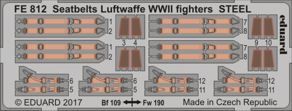 Eduard FE812 Seatbelts Luftwaffe WWII fighters STEEL 1/48