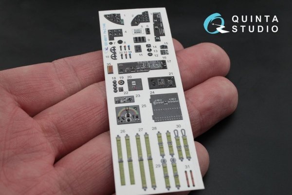 Quinta Studio QD48011 Pe-2 3D-Printed &amp; coloured Interior on decal paper (for Zvezda kits) 1/48