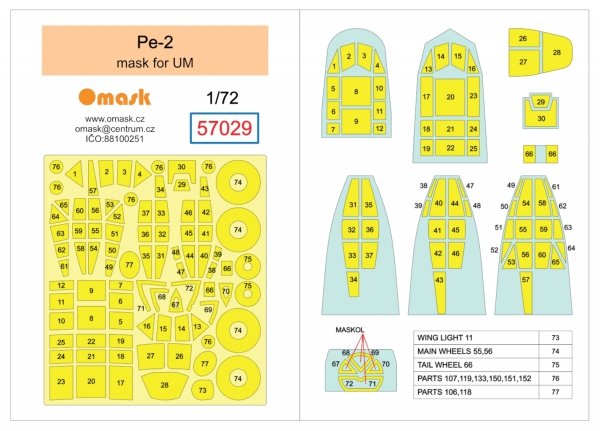 Omask 57029 Pe-2 mask (for UM) 1/72