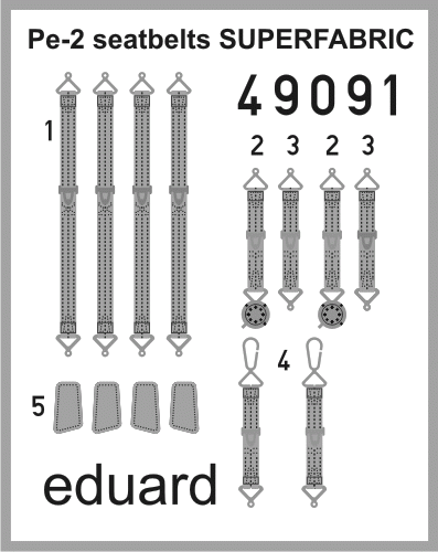 Eduard 49092 Pe-2 seatbelts FABRIC 1/48 ZVEZDA
