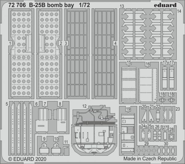 Eduard 72706 B-25B bomb bay 1/72 AIRFIX