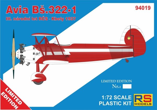 RS Models 94019 Avia Bs.322-1 Limited Edition 1/72