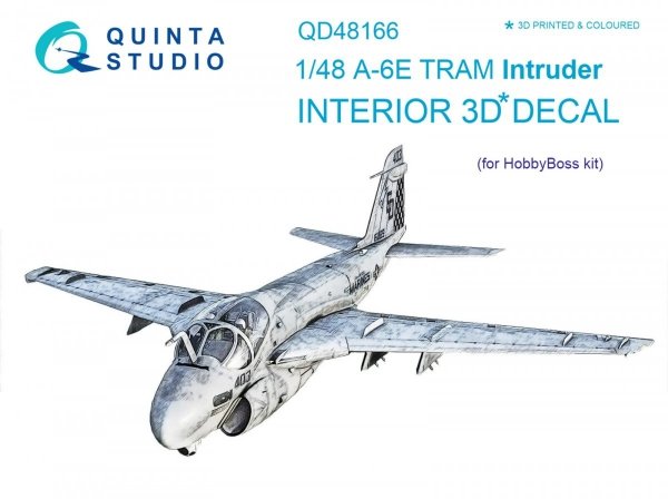 Quinta Studio QD48166 A-6E TRAM Intruder 3D-Printed &amp; coloured Interior on decal paper (for HobbyBoss kit) 1/48